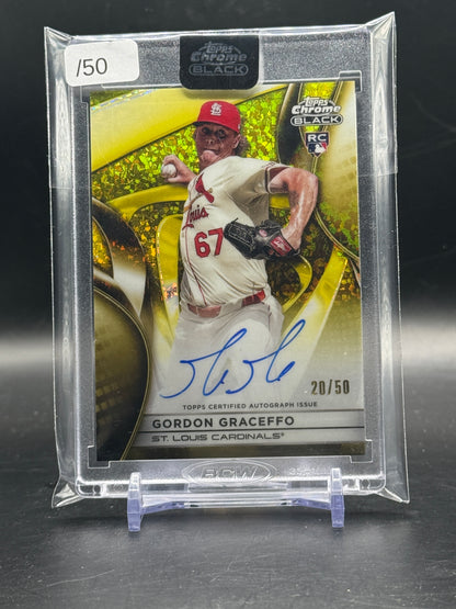 2025 Topps Chrome Black MLB Gordon Graceffo St. Louis Cardinals Gold Auto 20/50