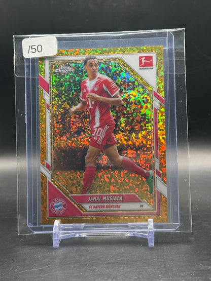 2025-26 Topps Chrome Bundesliga Jamals Musiala FC Bayern München Gold Mini Diamond 12/50