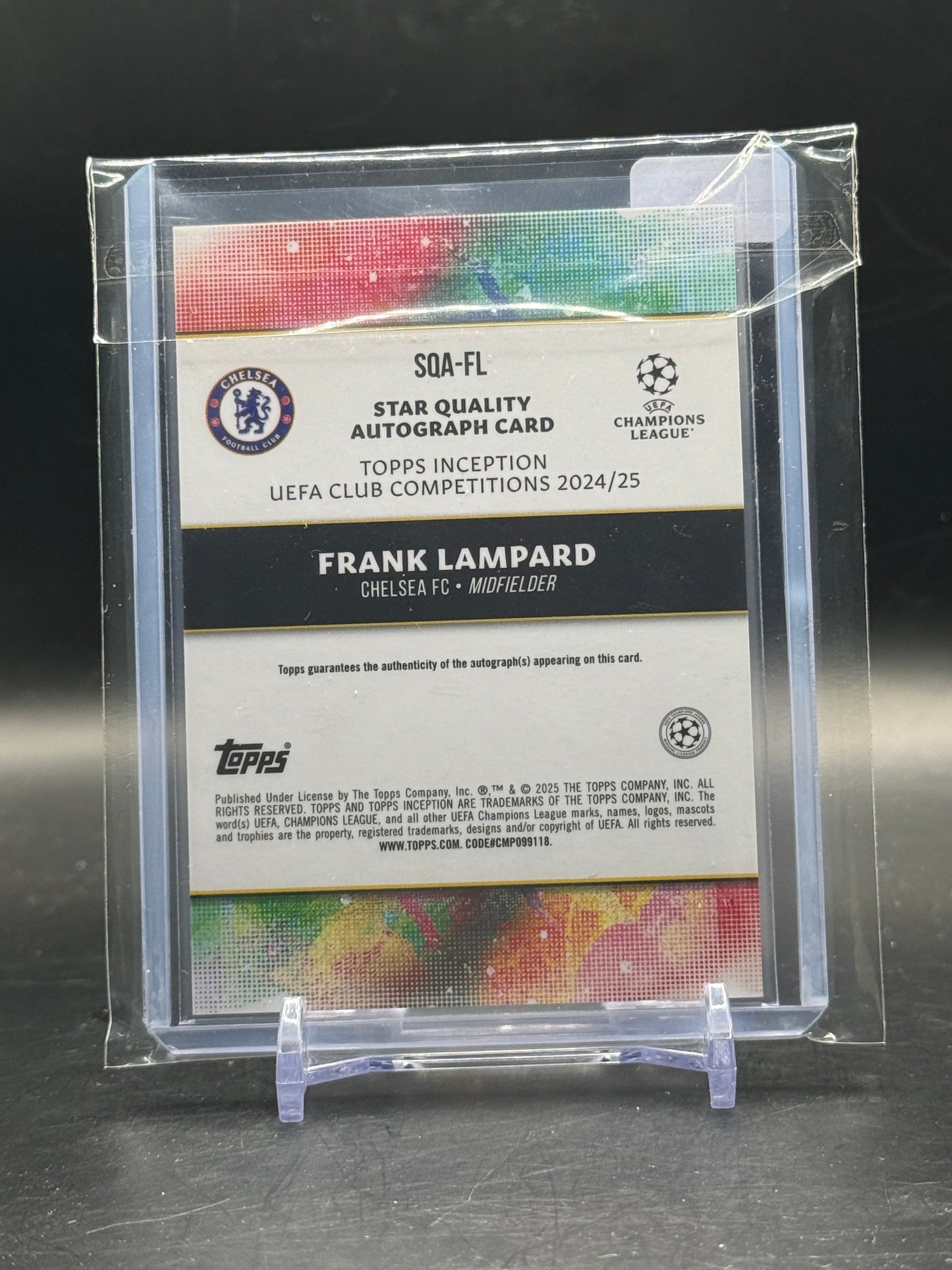 2024-25 Topps Inception UCC Frank Lampard Chelsea FC Star Quality Auto 53/75