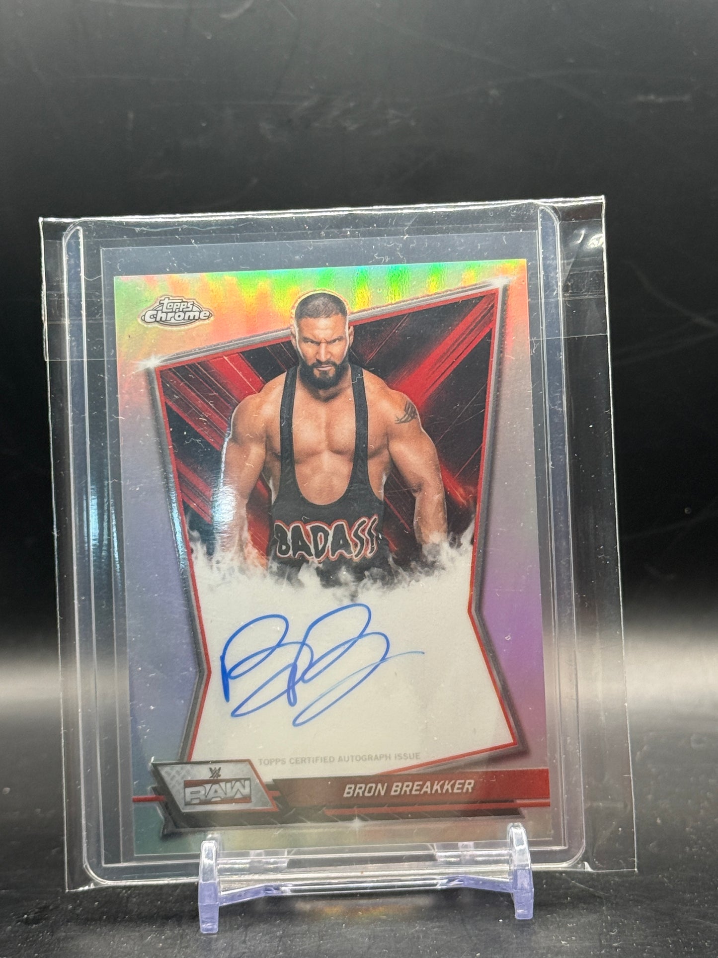 2026 Topps Chrome WWE Bron Breakker Red Brand Auto