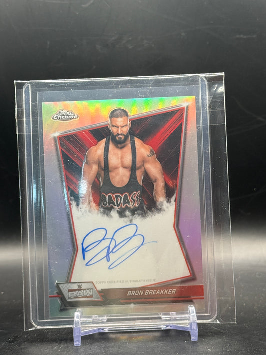2026 Topps Chrome WWE Bron Breakker Red Brand Auto