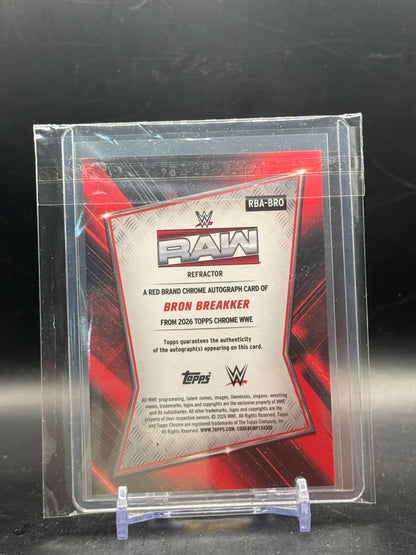 2026 Topps Chrome WWE Bron Breakker Red Brand Auto