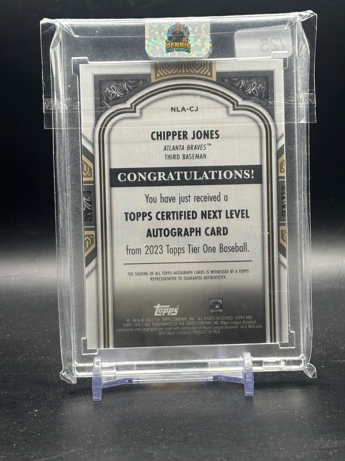 2023 Topps Tier One MLB Chipper Jones Atlanta Braves Bronze Auto 07/25