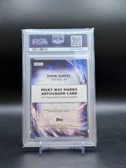 2024 Topps Chrome NFL Malik Nabers New York Giants Milky Way Marks Orange Auto 24/25 PSA 9 Auto 10 126334661