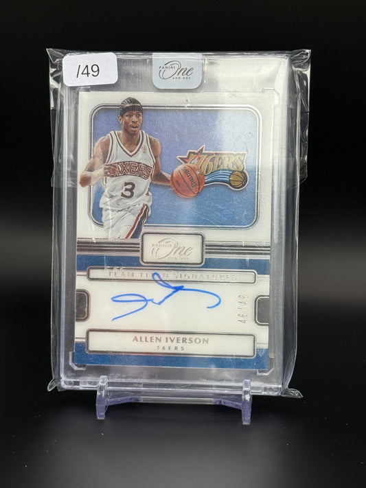 2022-23 Panini One and One NBA Allen Iverson Philadelphia 76ers Team Titan Signatures Auto 46/49