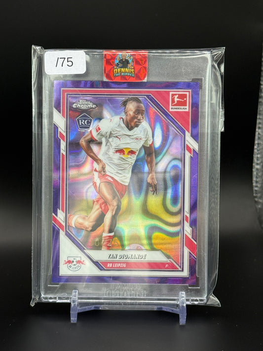 2025-26 Topps Chrome Bundesliga Yan Diomande RB Leipzig Lava Purple 30/75