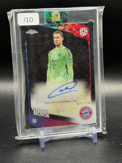 2025-26 Topps Chrome UCC Manuel Neuer FC Bayern München Geometric Black Auto 01/10