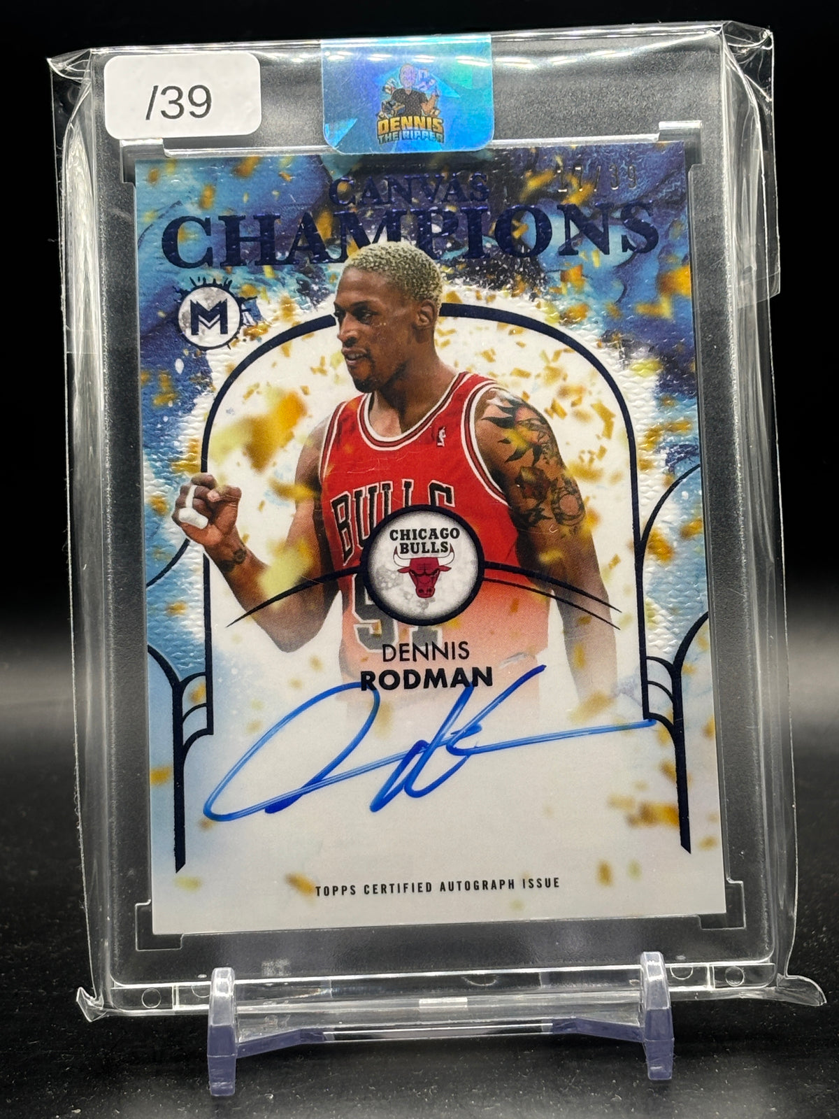 2025-26 Topps Motif NBA Dennis Rodman Chicago Bulls Ultramarine Blue Auto 17/39