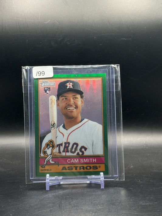 2025 Topps Heritage MLB Cam Smith Houston Astros Green 69/99