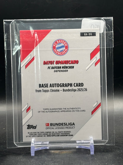2025-26 Topps Chrome Bundesliga Dayot Upamecano FC Bayern München True Gold Auto 12/50