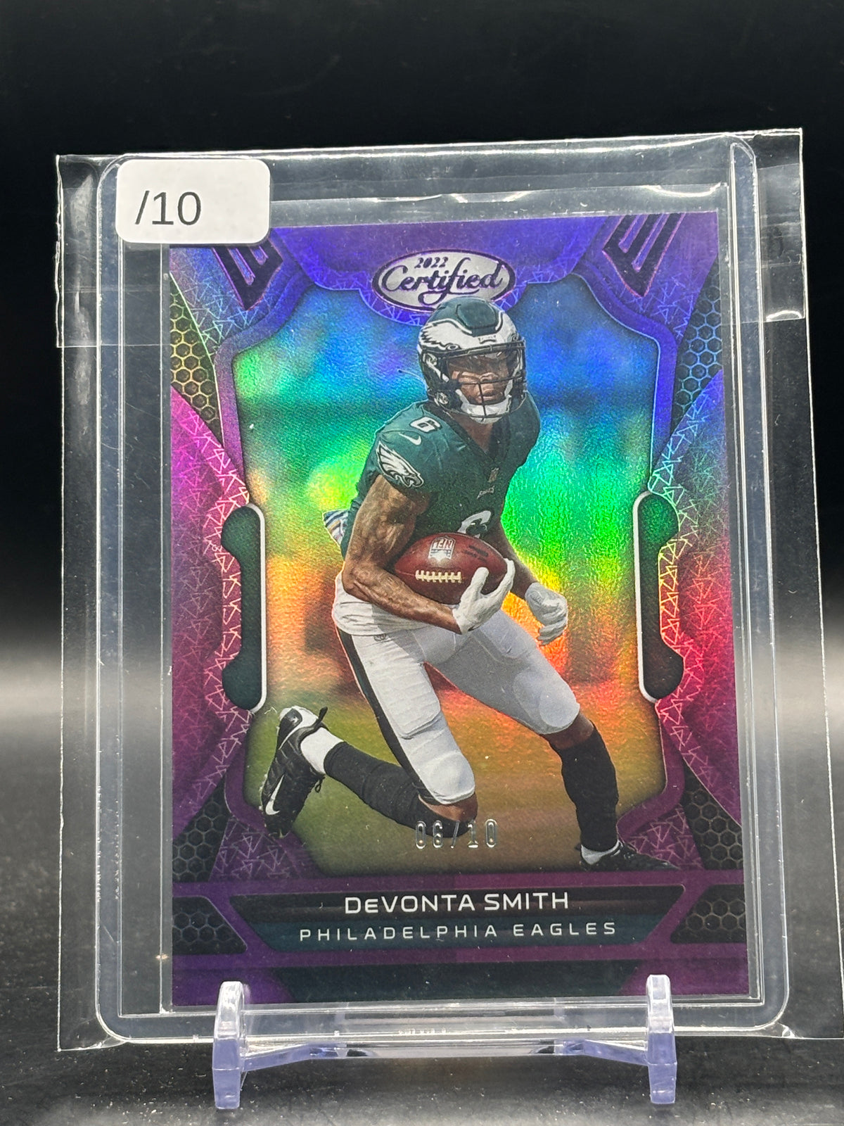 2022 Panini Certiefied NFL DeVonta Smith Philadelphia Eagles Purple 06/10