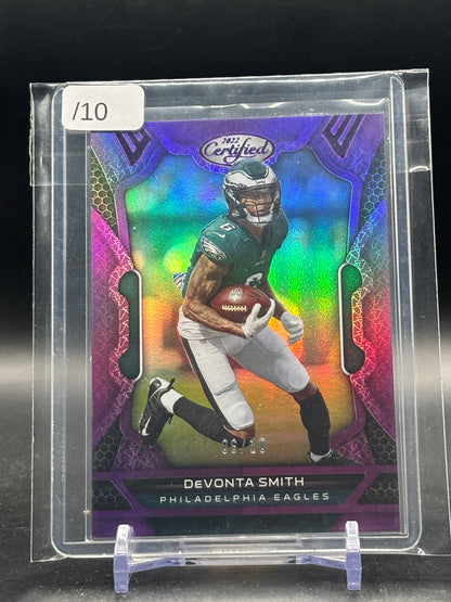 2022 Panini Certiefied NFL DeVonta Smith Philadelphia Eagles Purple 06/10