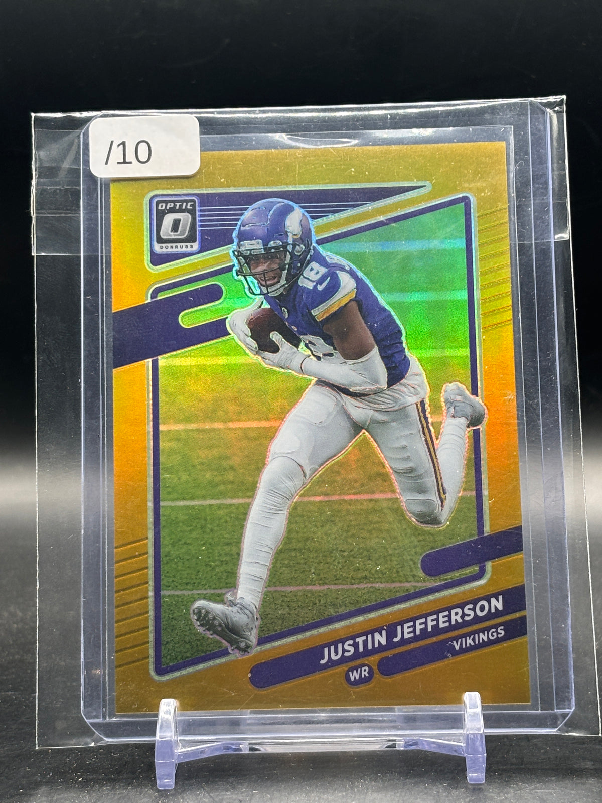 2021 Panini Donruss Optic NFL Justin Jefferson Minnesota Vikings Gold 10/10