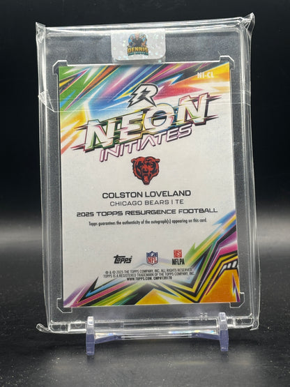 2025 Topps Resurgence Colston Loveland Chicago Bears Neon Initiates Auto