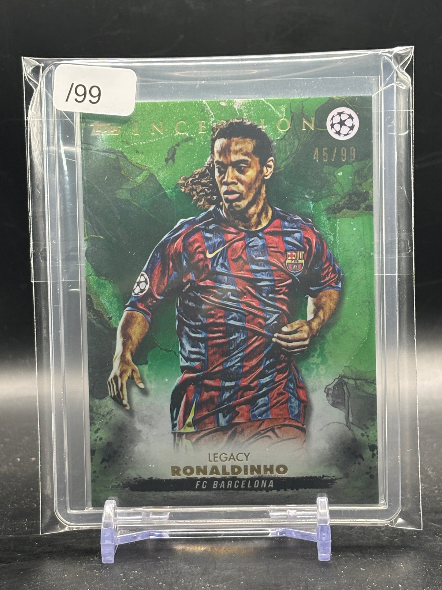 2022-23 Topps Inception UCC Ronaldinho FC Barcelona Green Legacy 45/99