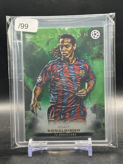 2022-23 Topps Inception UCC Ronaldinho FC Barcelona Green Legacy 45/99
