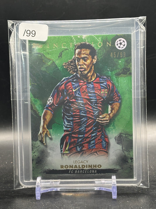 2022-23 Topps Inception UCC Ronaldinho FC Barcelona Green Legacy 45/99