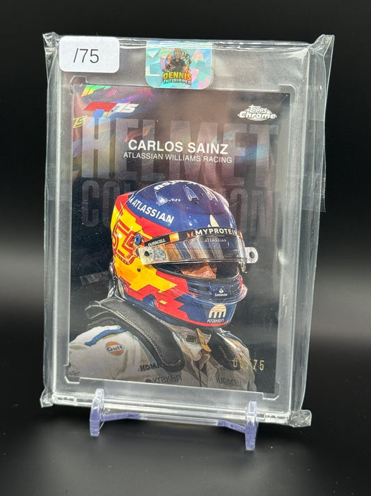 2025 Topps Chrome F1 Carlos Sainz Atlassian Williams Helmet Collection 75th 06/75