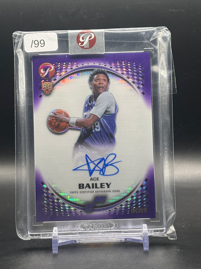 2025-26 Topps Pristine NBA Ace Bailey Utah Jazz Purple Auto 94/99