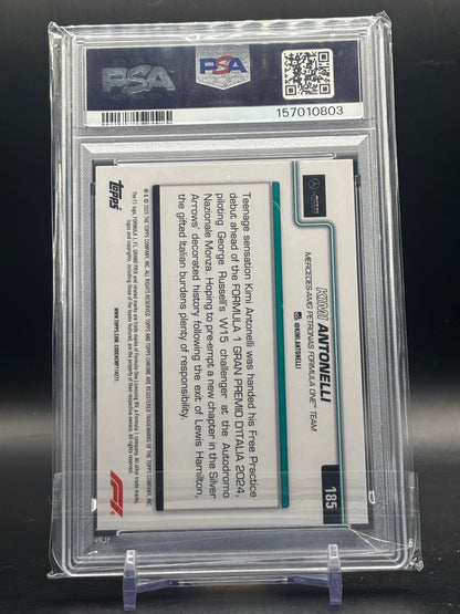 2025 Topps Chrome F1 Kimi Antonelli Mercedes Black And White Lazer on the Move PSA 10 157010803