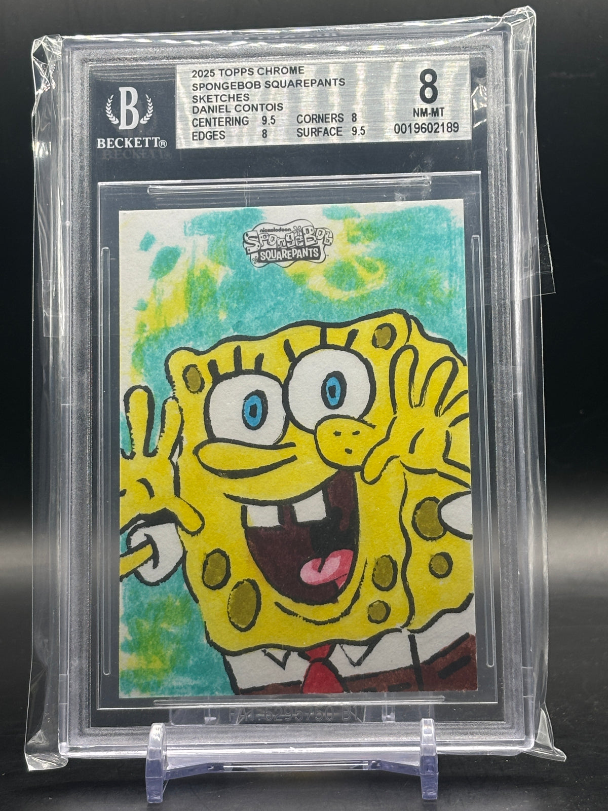 2025 Topps Chrome Spongebob 25th Anniversary Spongnbob Squarepants Daniel Contois Sketch Beckett 8 0019602189
