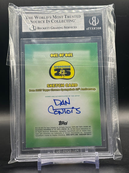 2025 Topps Chrome Spongebob 25th Anniversary Spongnbob Squarepants Daniel Contois Sketch Beckett 8 0019602189