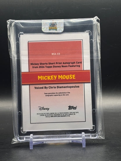 2026 Topps Neon Disney Mickey Mouse Chris Diamantopoulos Orange Wave Auto