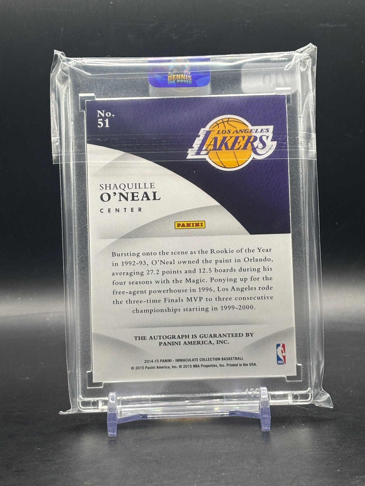 2014-15 Panini Immaculate NBA Shaquille O´Neal Los Angeles Lakers Gold Auto 06/10