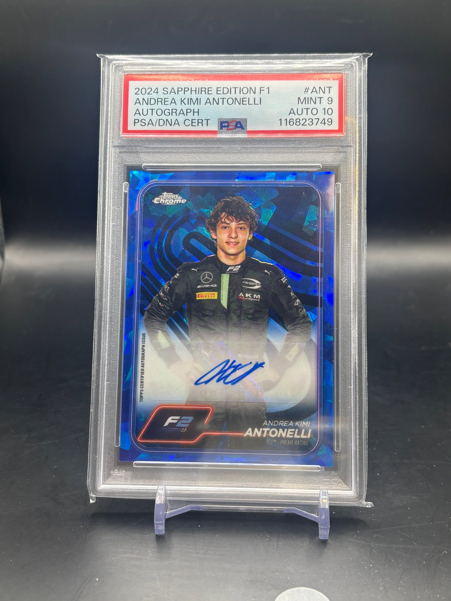 2024 Topps Chrome Sapphire F1 Kimi Antonelli Formula 2 Auto PSA 9 Auto 10 116823749