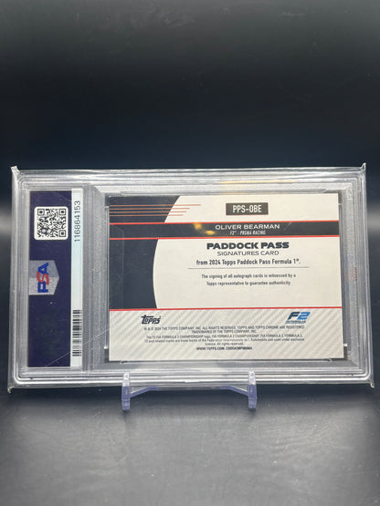 2024 Topps Paddock Pass F1 Oliver Bearman Green Pass Auto 2/2 PSA 8 116864153