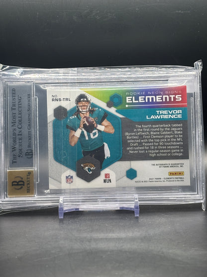 2021 Panini Elements NFL Trevor Lawrence Jacksonville Jaguars Orange Neon Auto 25/35 Beckett 8,5 0014951198