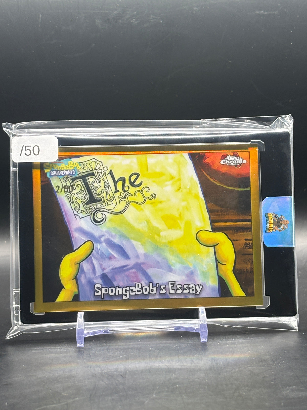 2025 Topps Chrome Spongebob 25th Anniversary Spongebob´s Essay Gold 12/50