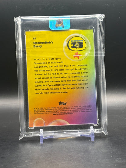 2025 Topps Chrome Spongebob 25th Anniversary Spongebob´s Essay Gold 12/50