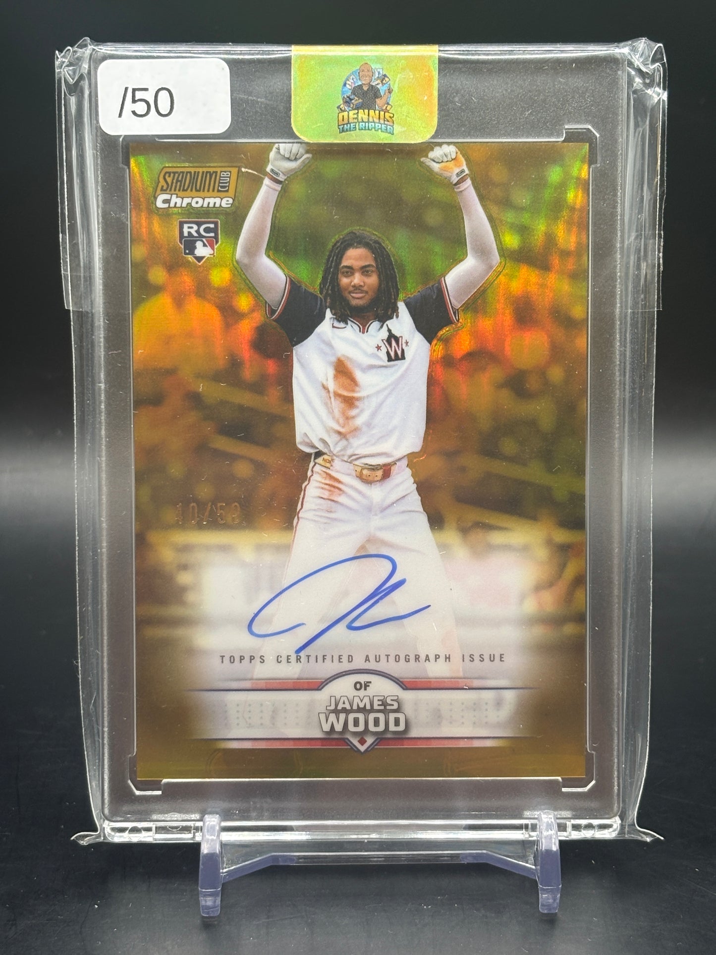 2025 Topps Stadium Club MLB James Wood Washington Nationals Gold Auto 40/50