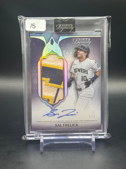 2025 Topps Dynasty MLB Sal Frelick Milwaukee Brewers Patch Auto 5/5