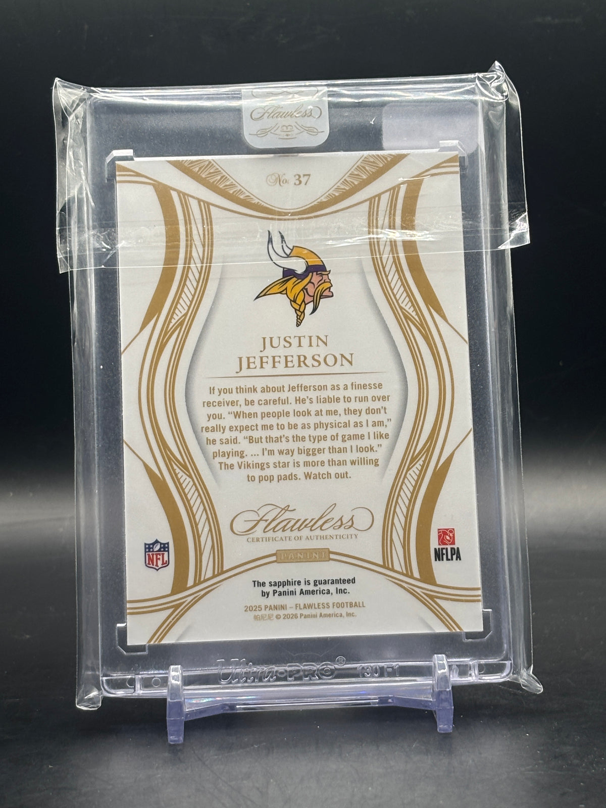 2025 Panini Flawless NFL Justin Jefferson Minnesota Vikings Sapphire 02/20