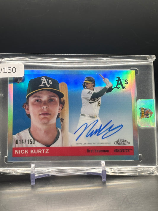 2025 Topps Platinum MLB Nick Kurtz Oakland Athletics Aqua Auto 014/150