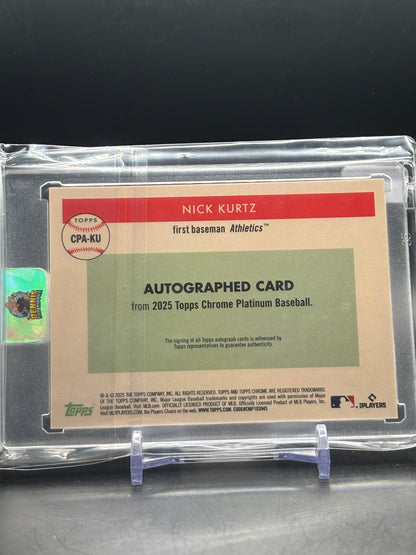 2025 Topps Platinum MLB Nick Kurtz Oakland Athletics Aqua Auto 014/150
