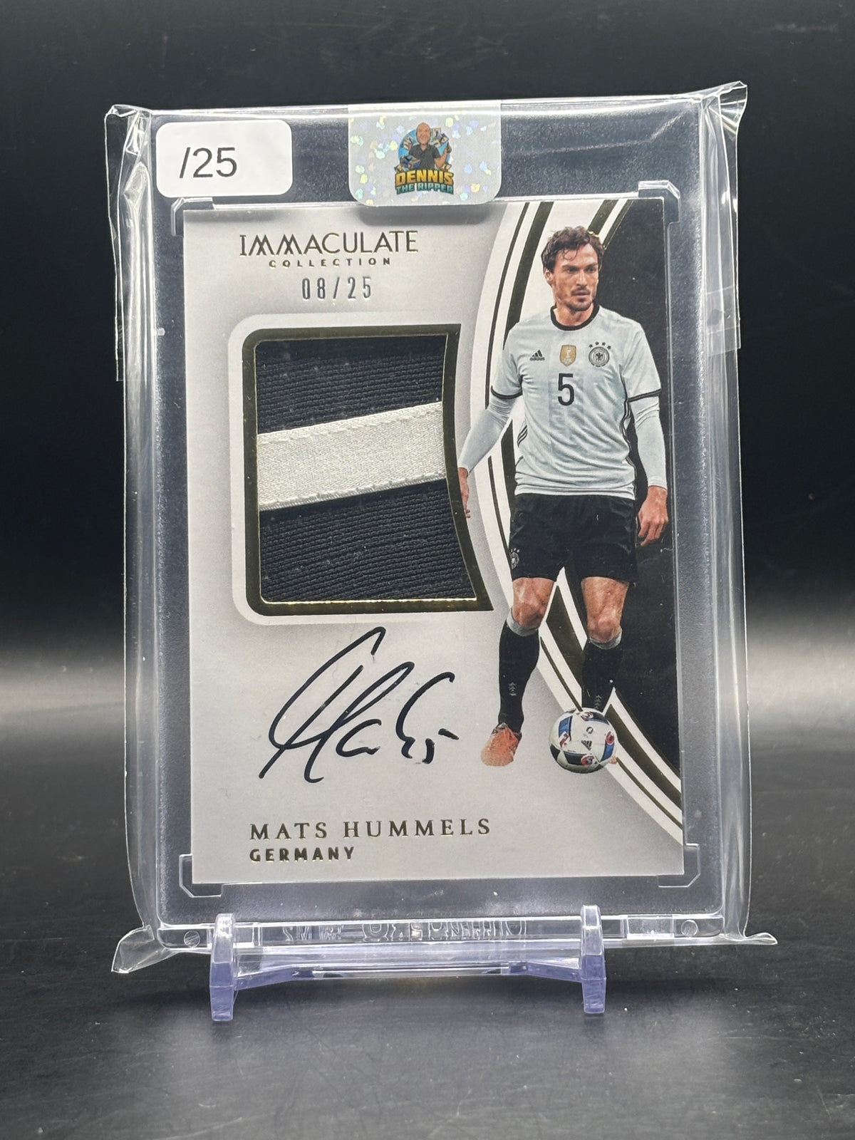 2017 Panini Immaculate Soccer Mats Hummels Germany Gold Patch Auto 08/25