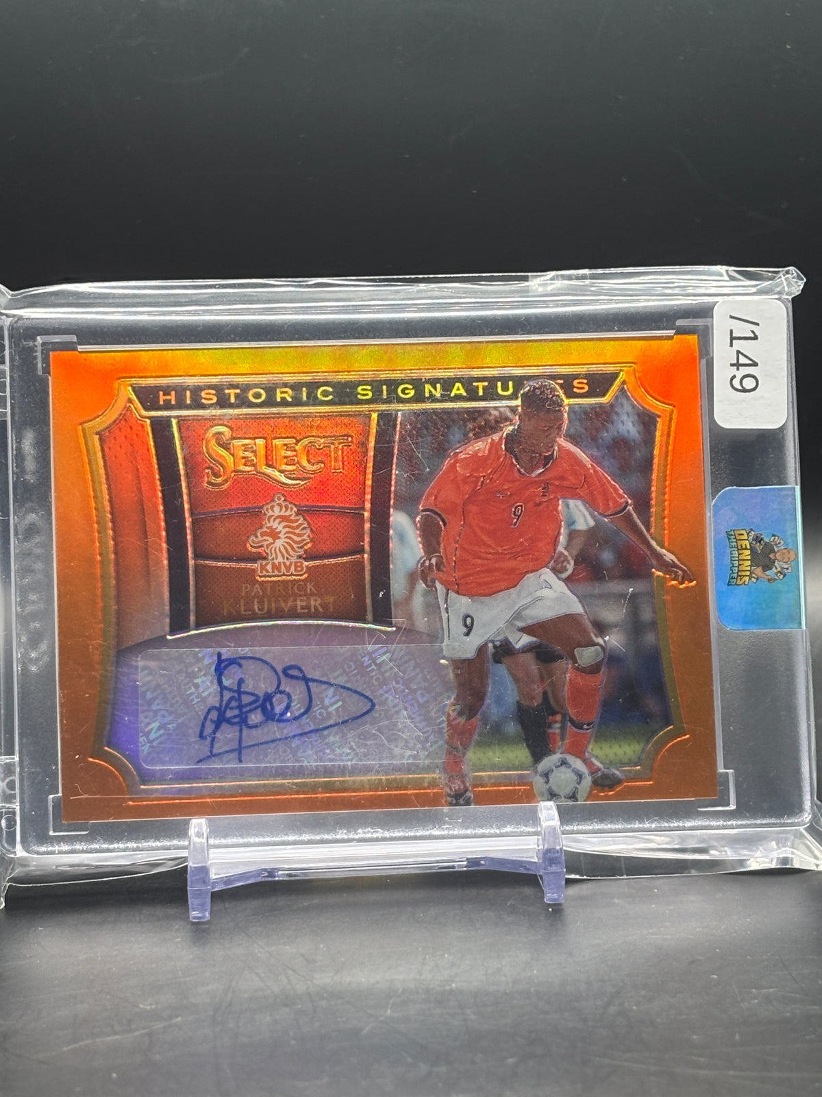 2015-16 Panini Select Soccer Patrick Kluivert Netherlands Orange Historic Auto 082/149