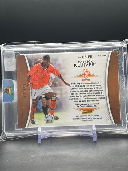 2015-16 Panini Select Soccer Patrick Kluivert Netherlands Orange Historic Auto 082/149