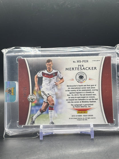 2015-16 Panini Select Soccer Per Mertesacker Germany Orange Historic Auto 04/25
