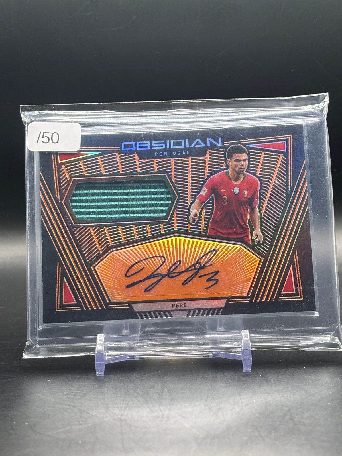 2019-20 Panini Obsidian Soccer Pepe Portugal Orange Patch Auto 46/50