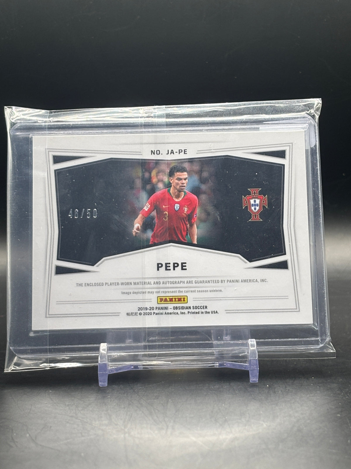 2019-20 Panini Obsidian Soccer Pepe Portugal Orange Patch Auto 46/50