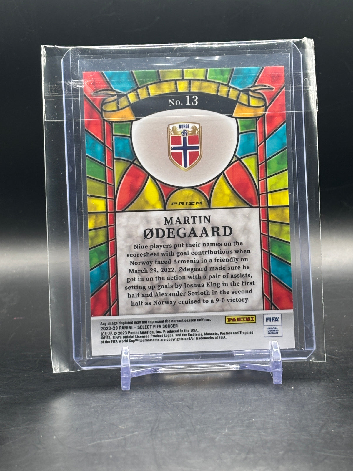 2022-23 Panini Select Fifa Martin Odegaard Norway Stained Glass