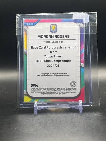 2024-25 Topps Finest UCC Morgan Rogers Aston Villa Green Wave Auto 62/99