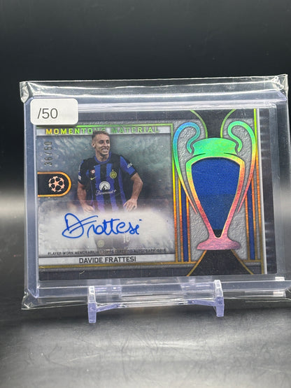 2023-24 Topps Museum Davide Frattesi FC Internazionale Milano Gold Momentus Material Patch Auto 36/50