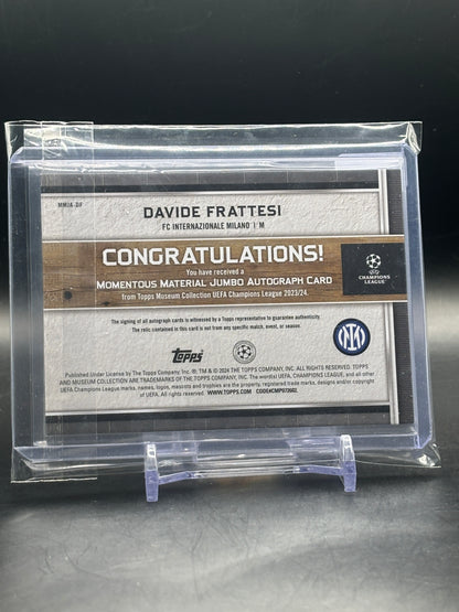 2023-24 Topps Museum Davide Frattesi FC Internazionale Milano Gold Momentus Material Patch Auto 36/50