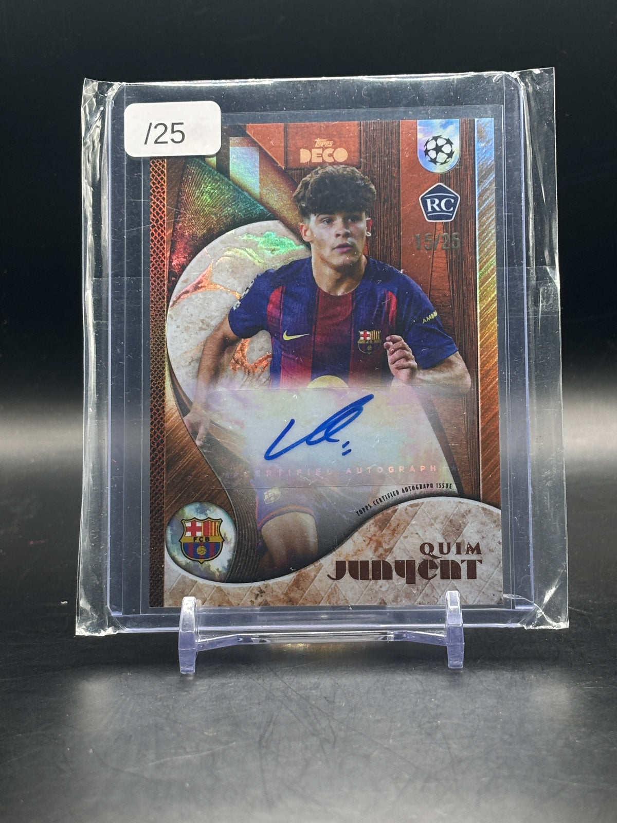 2025-26 Topps Deco UCC Quim Junyent FC Barcelona Orange Auto 15/25