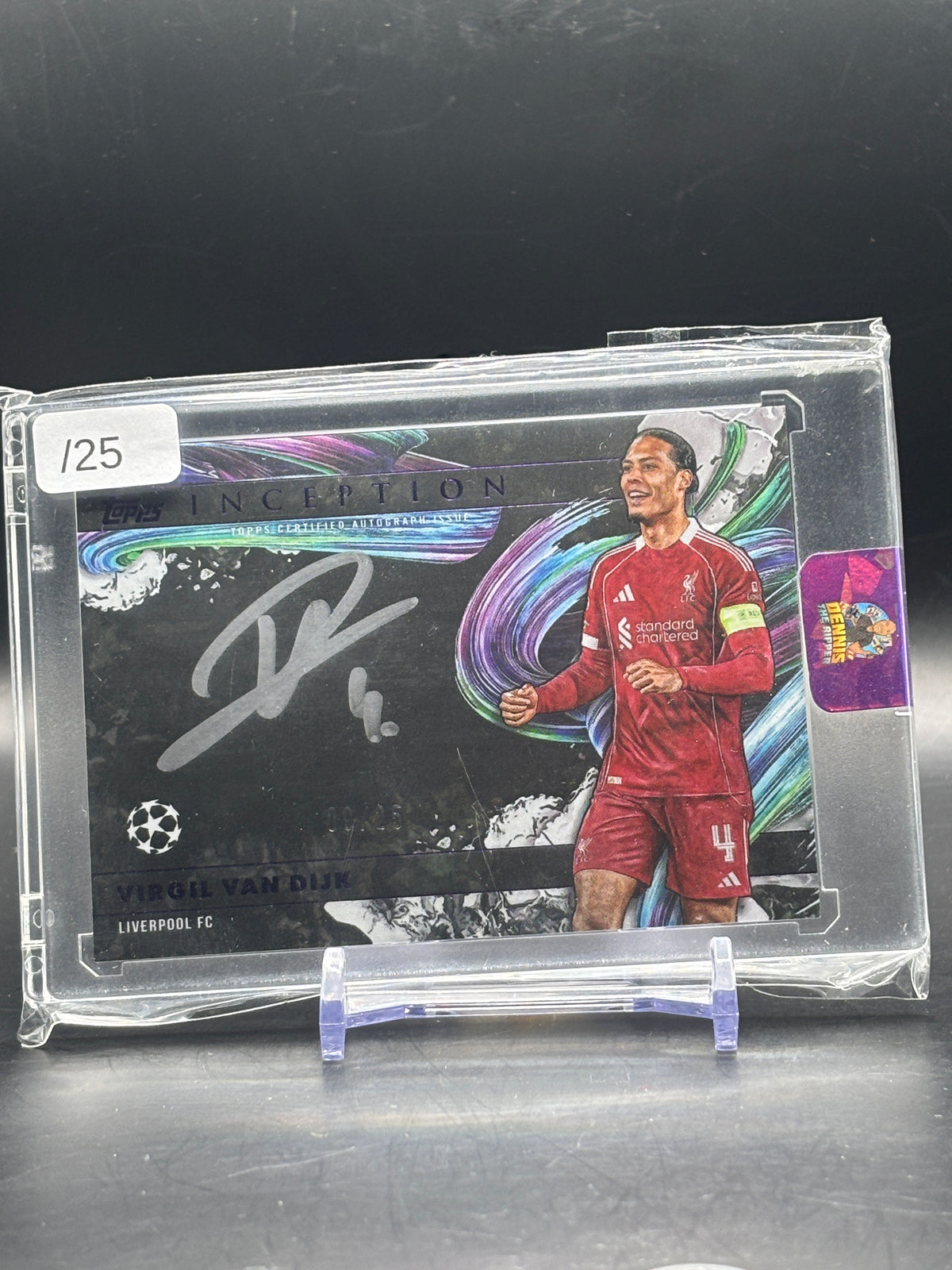 2025-26 Topps Inception UCC Virgil Van Dijk Liverpool FC Purple Silver Signings Auto 09/25
